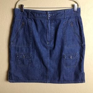 Columbia Denim Skirt Pocket Details Side Slits